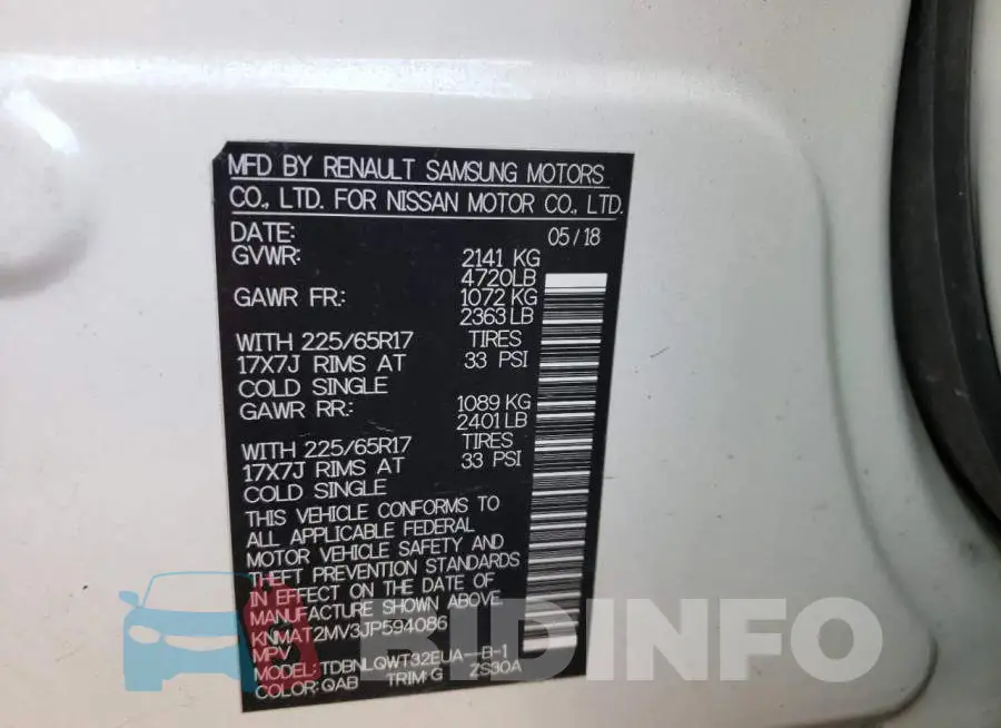 KNMAT2MV3JP594086 Photo# 10