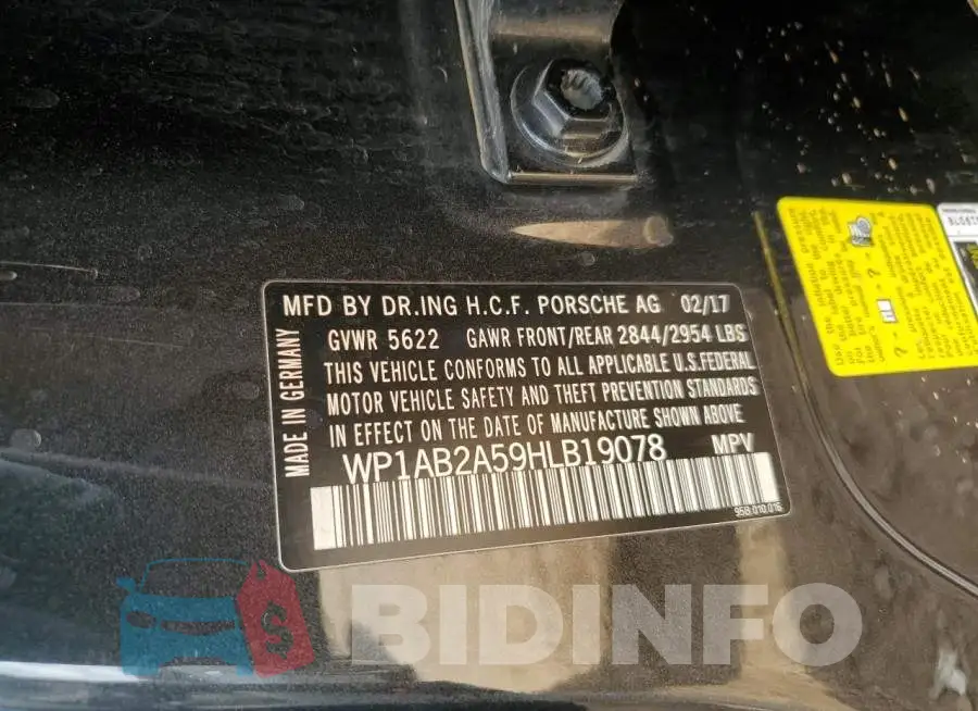 WP1AB2A59HLB19078 Photo# 10