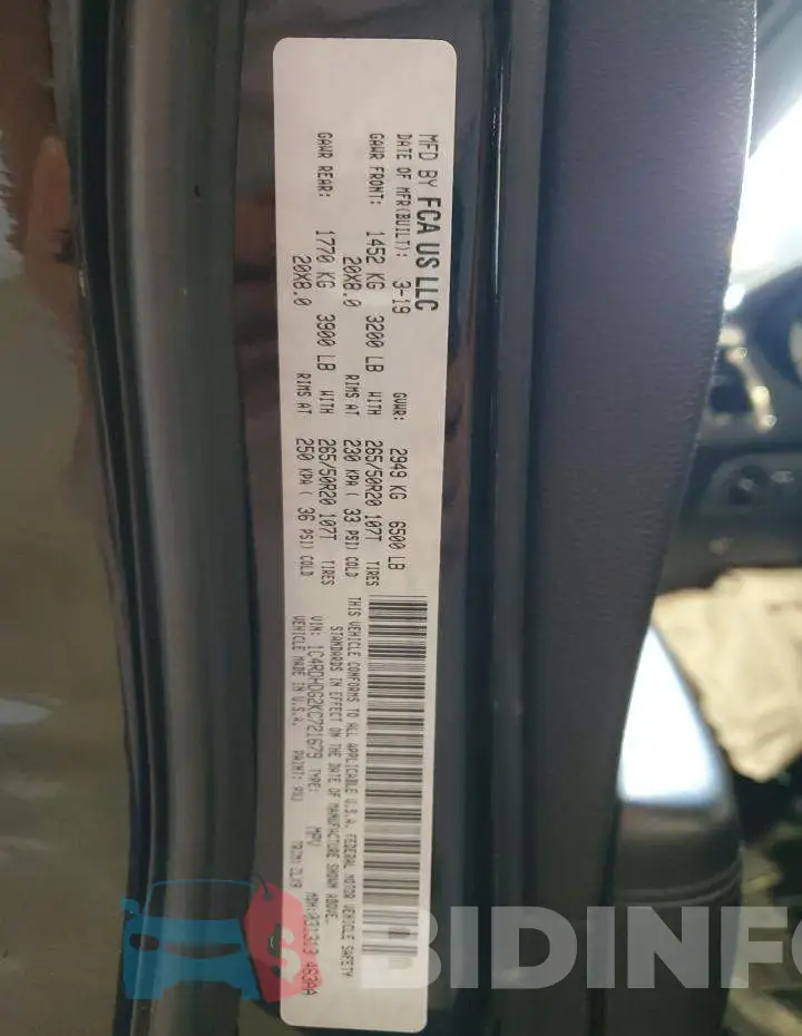 1C4RDHDG2KC721679 Photo# 10