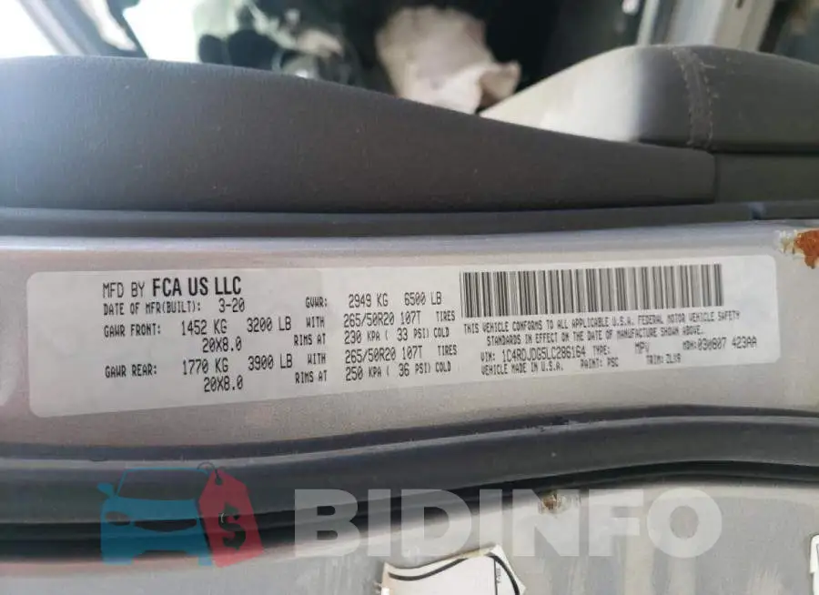 1C4RDJDG5LC286164 Photo# 10