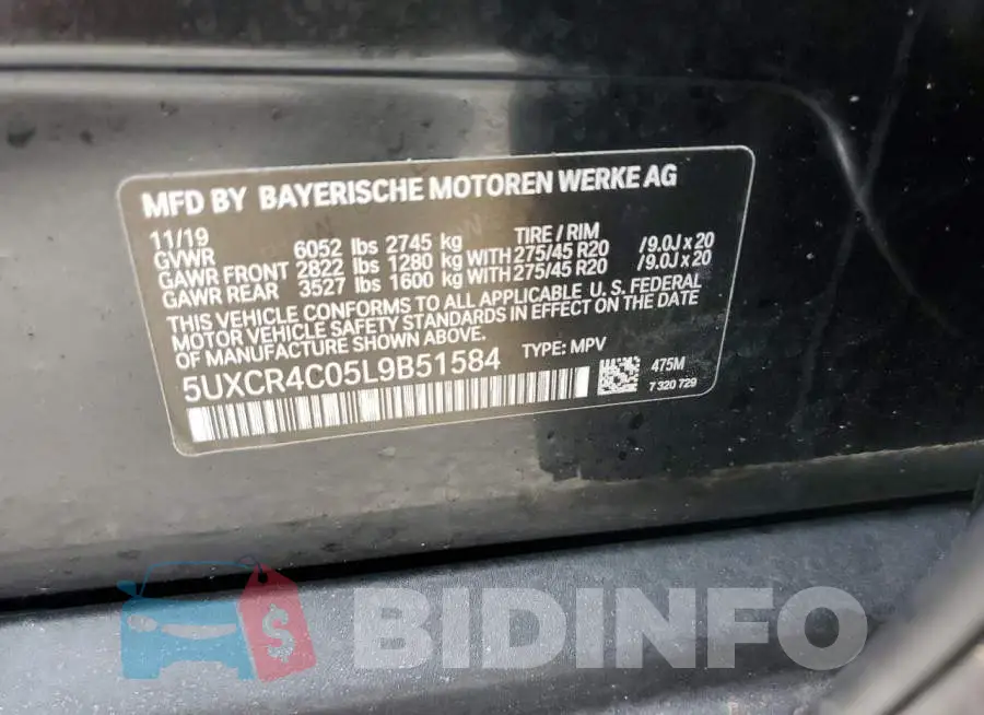 5UXCR4C05L9B51584 Photo# 10