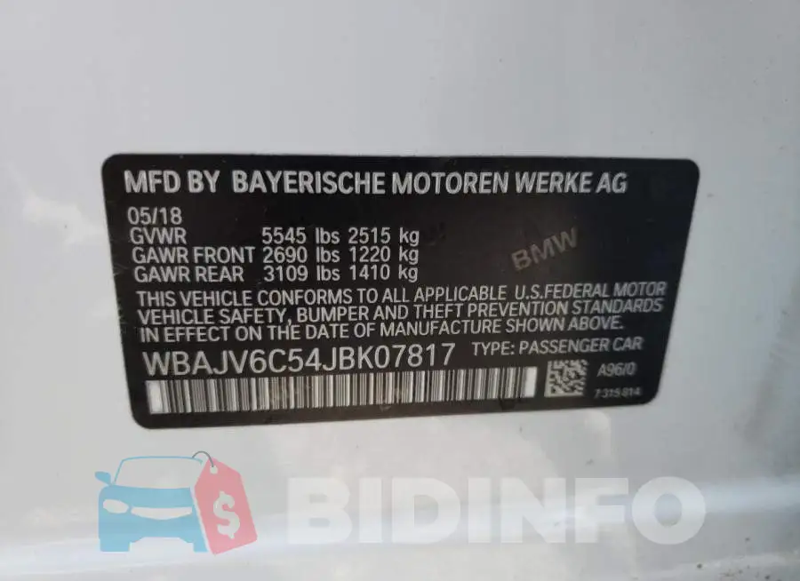 WBAJV6C54JBK07817 Photo# 10