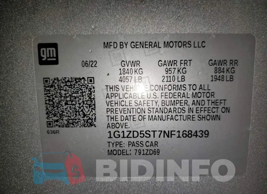 1G1ZD5ST7NF168439 Photo# 12