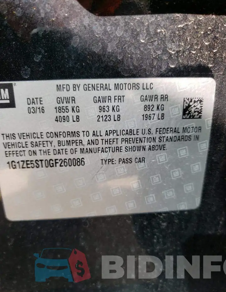 1G1ZE5ST0GF260086 Photo# 10