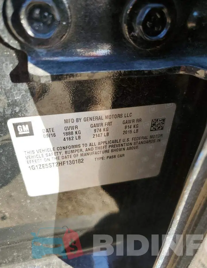 1G1ZE5ST2HF130182 Photo# 10