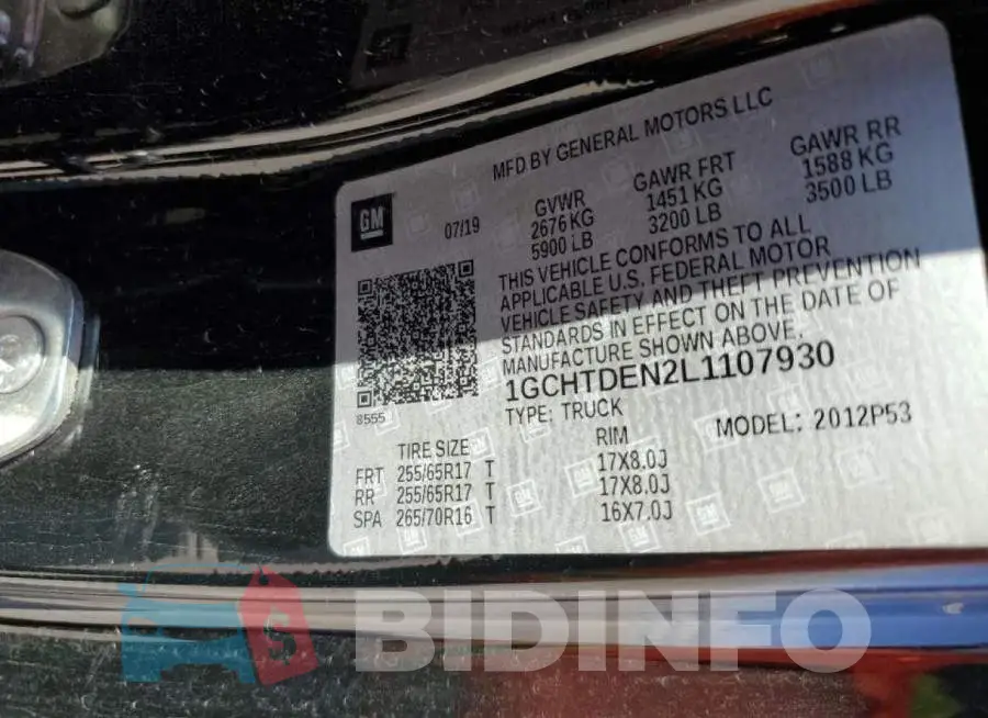 1GCHTDEN2L1107930 Photo# 10