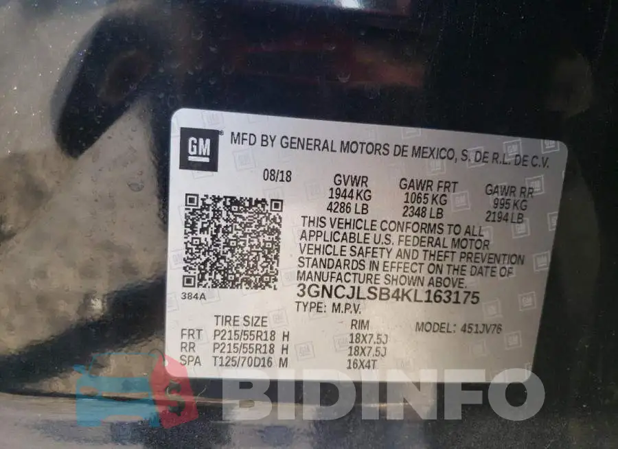 3GNCJLSB4KL163175 Photo# 10