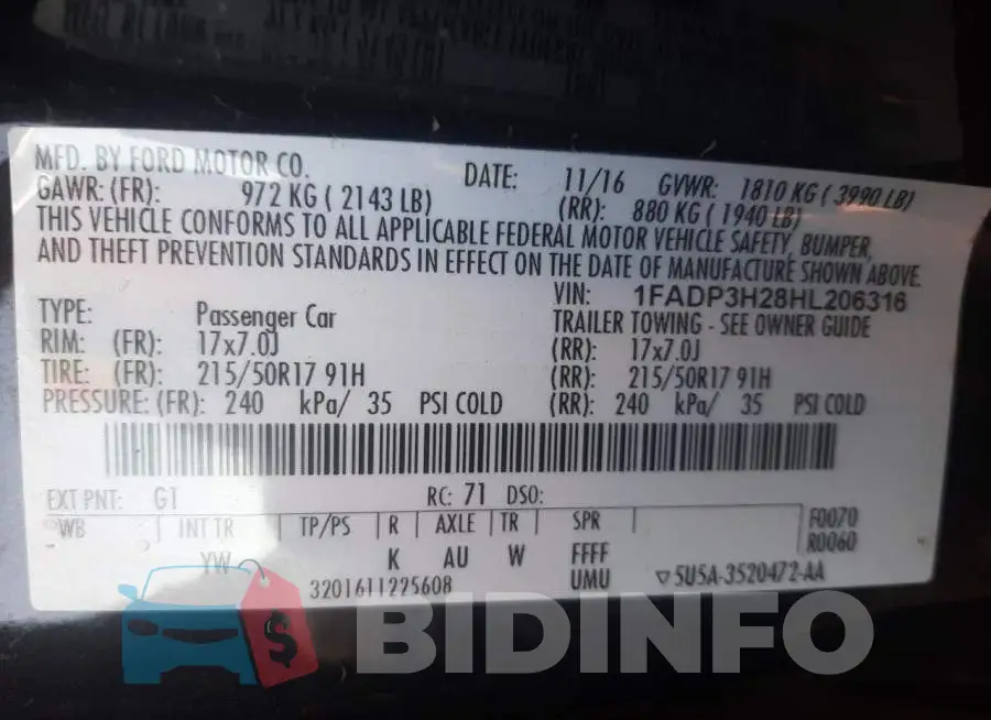 1FADP3H28HL206316 Photo# 10