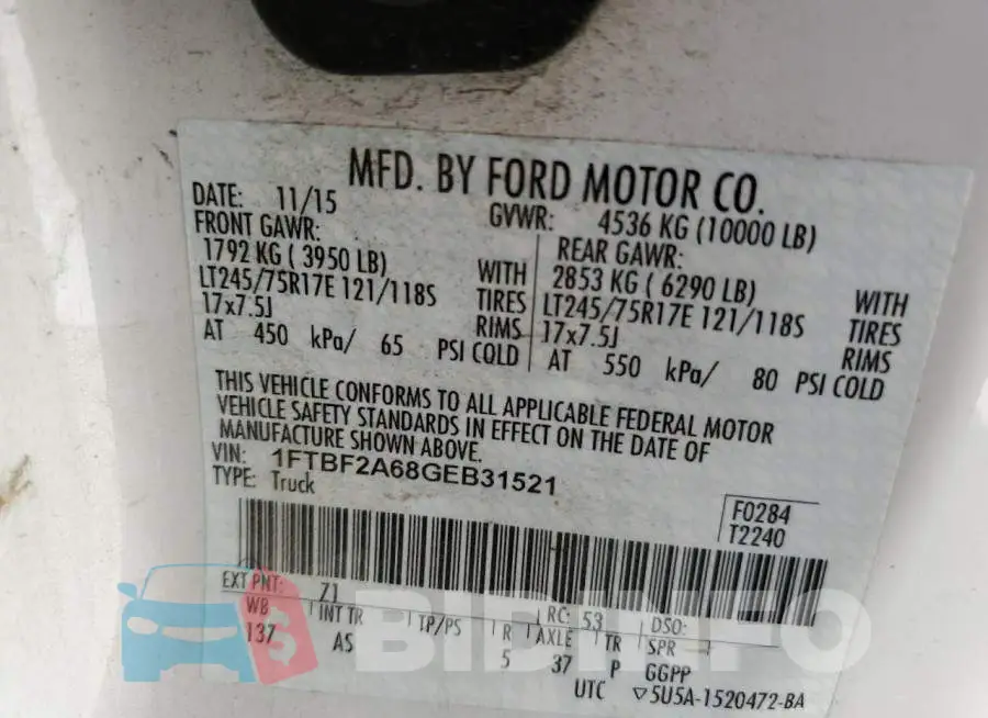 1FTBF2A68GEB31521 Photo# 10