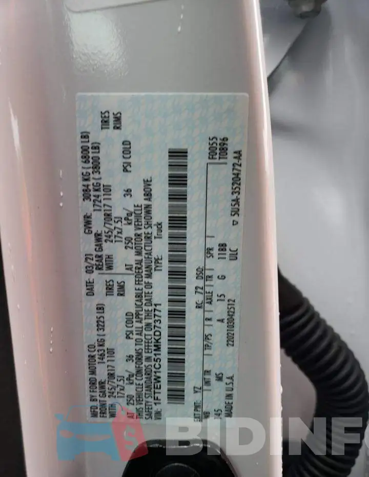 1FTEW1C51MKD73771 Photo# 12