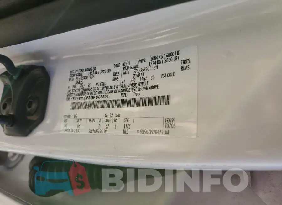 1FTEW1CF5GKD85595 Photo# 10