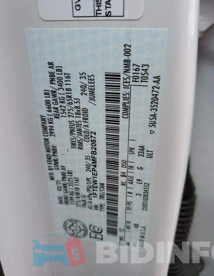 1FTEW1EP4MFB20872 Photo# 10