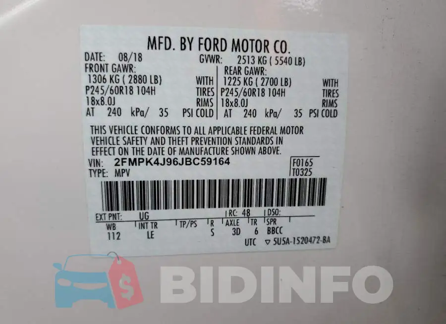 2FMPK4J96JBC59164 Photo# 10