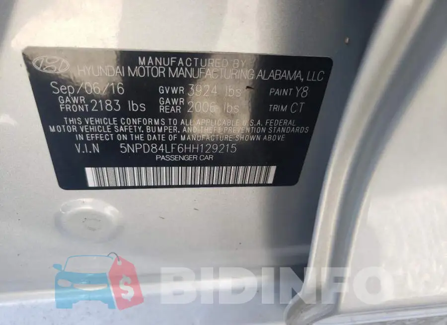 5NPD84LF6HH129215 Photo# 10