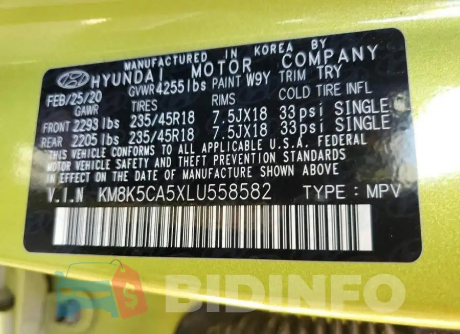 KM8K5CA5XLU558582 Photo# 10