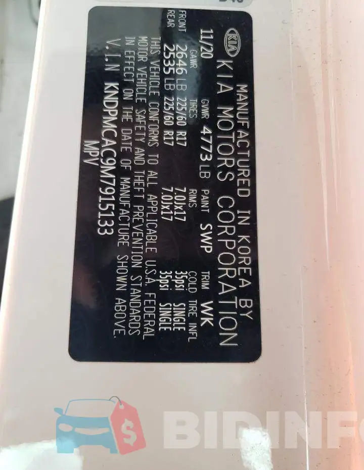 KNDPMCAC9M7915133 Photo# 10