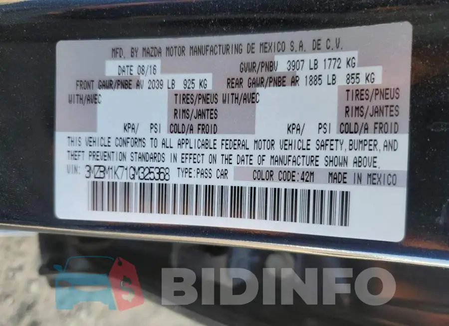 3MZBM1K71GM325368 Photo# 13