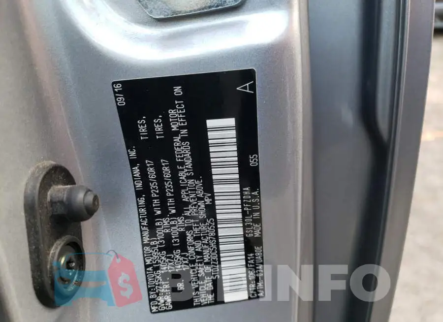 5TDZZ3DC5HS780525 Photo# 10