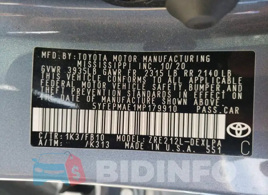 5YFEPMAE1MP179910 Photo# 10