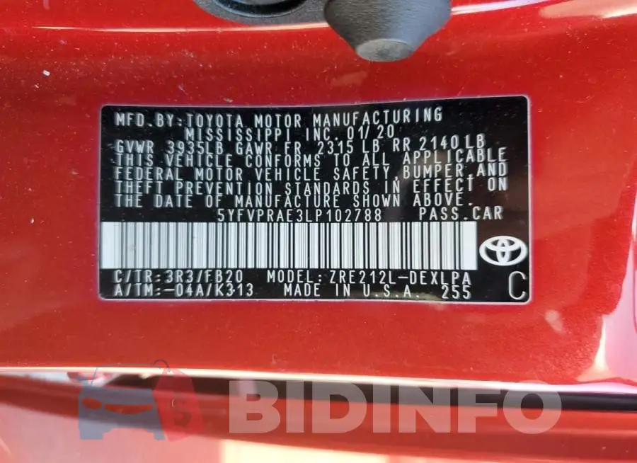 5YFVPRAE3LP102788 Photo# 10