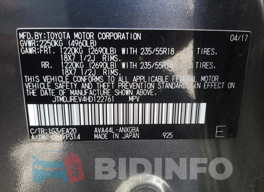 JTMDJREV4HD122761 Photo# 10