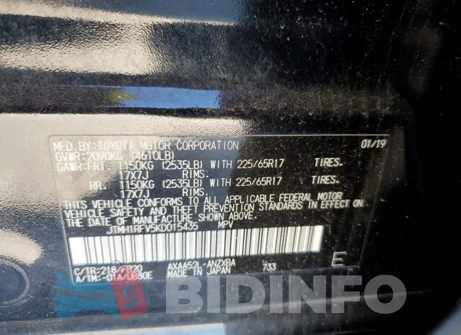 JTMH1RFV5KD015435 Photo# 10
