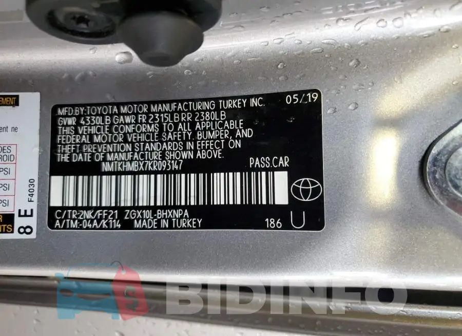 NMTKHMBX7KR093147 Photo# 10