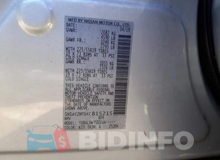 5N1AT2MT6KC815215 Photo# 10