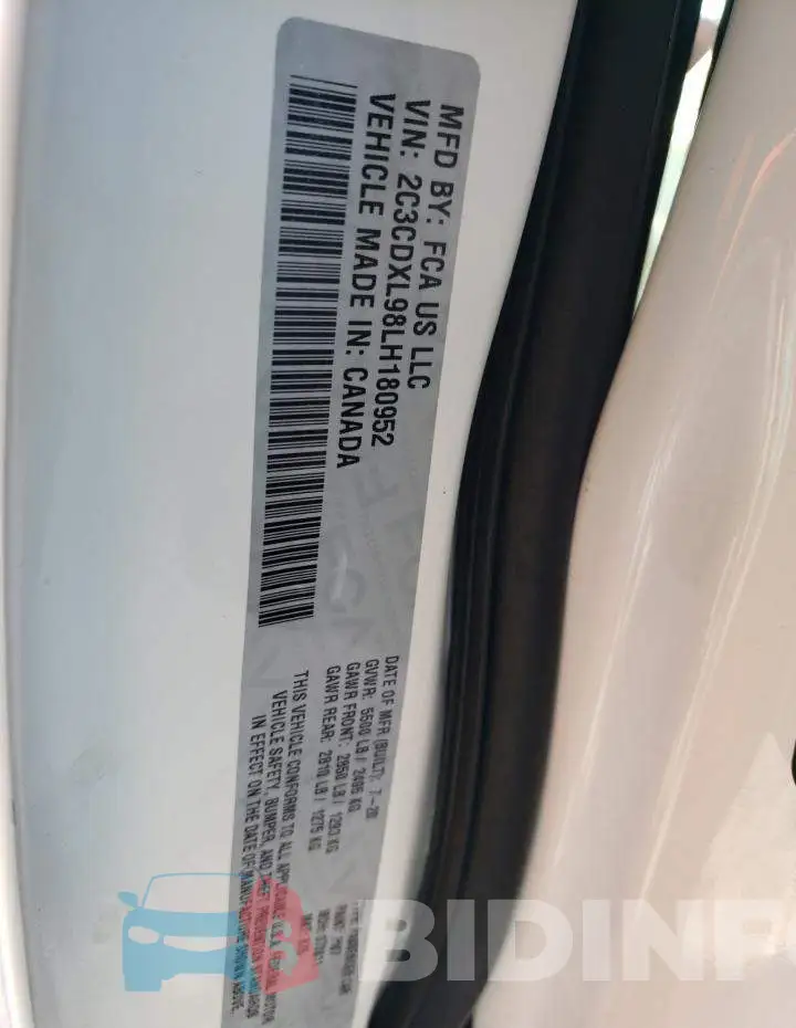 2C3CDXL98LH180952 Photo# 10