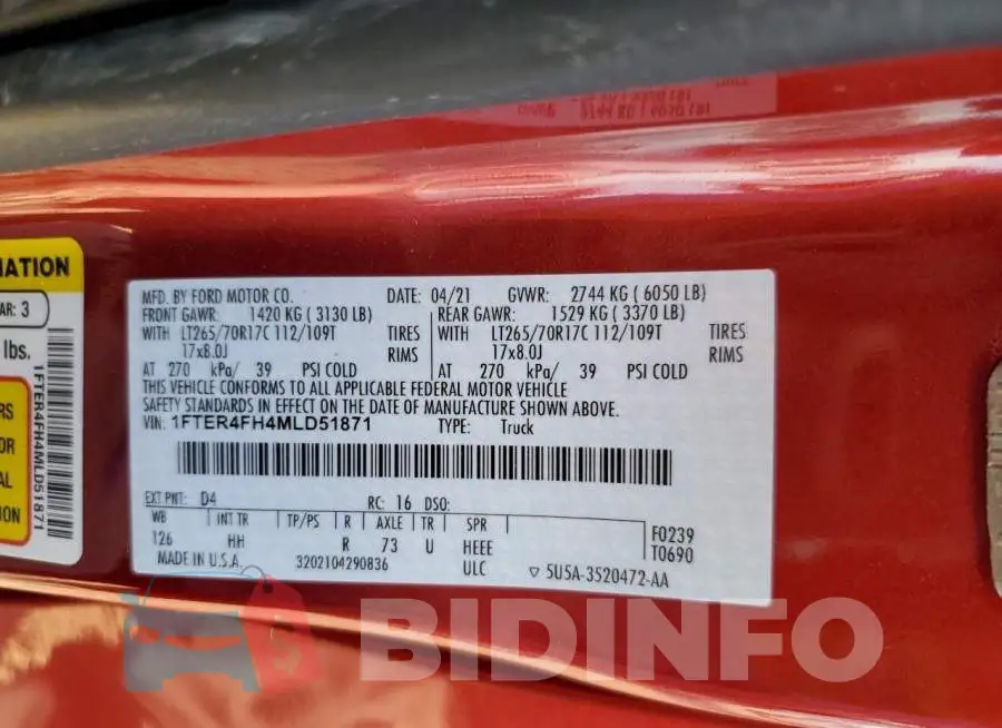 1FTER4FH4MLD51871 Photo# 10