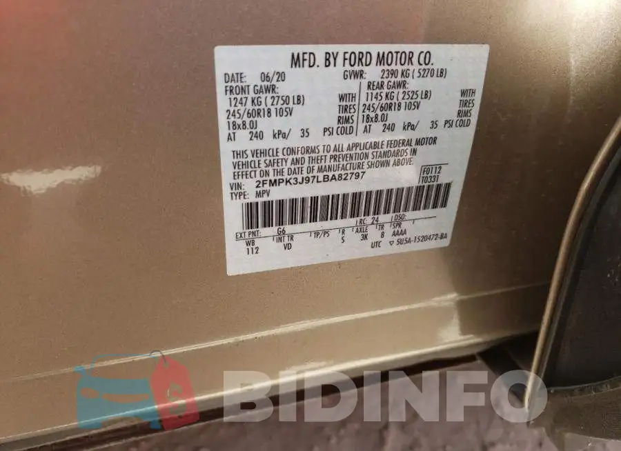 2FMPK3J97LBA82797 Photo# 10