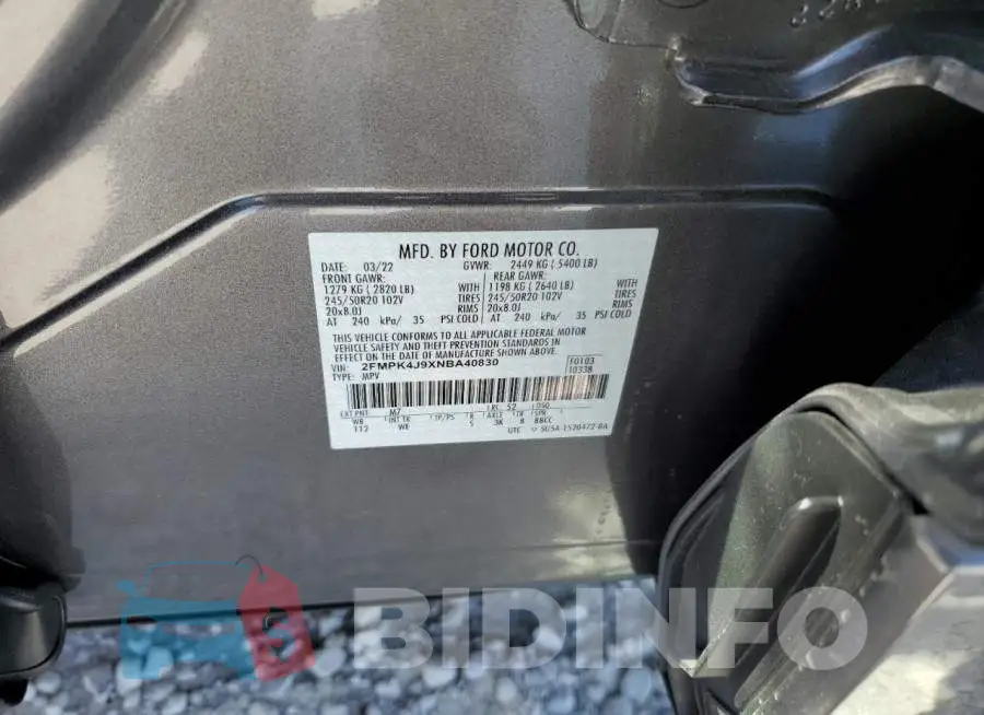 2FMPK4J9XNBA40830 Photo# 10