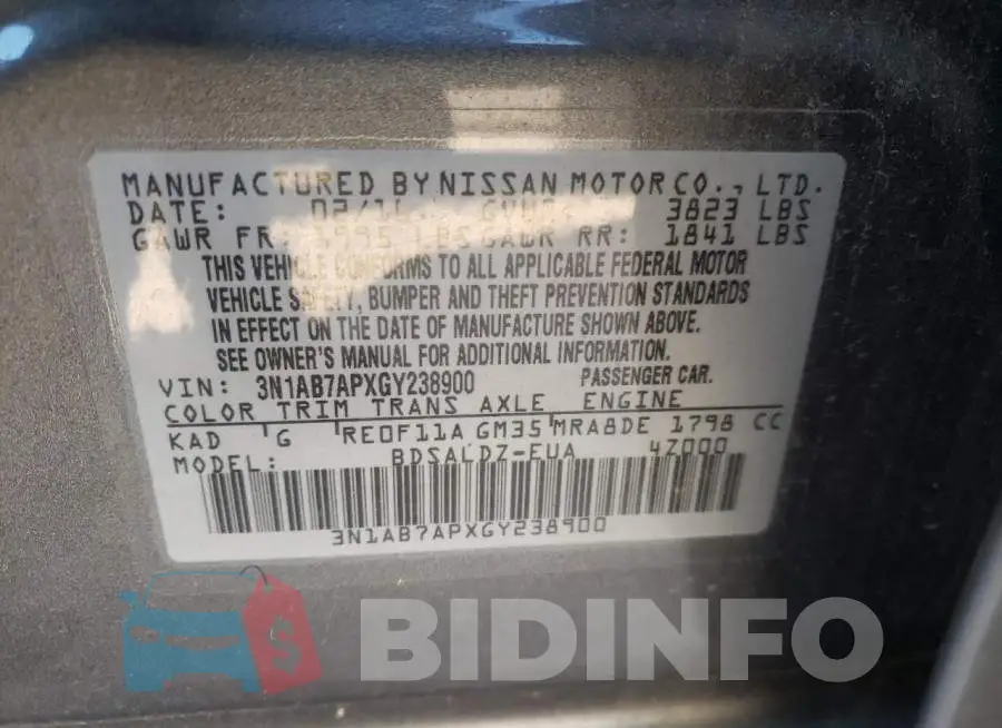 3N1AB7APXGY238900 Photo# 10