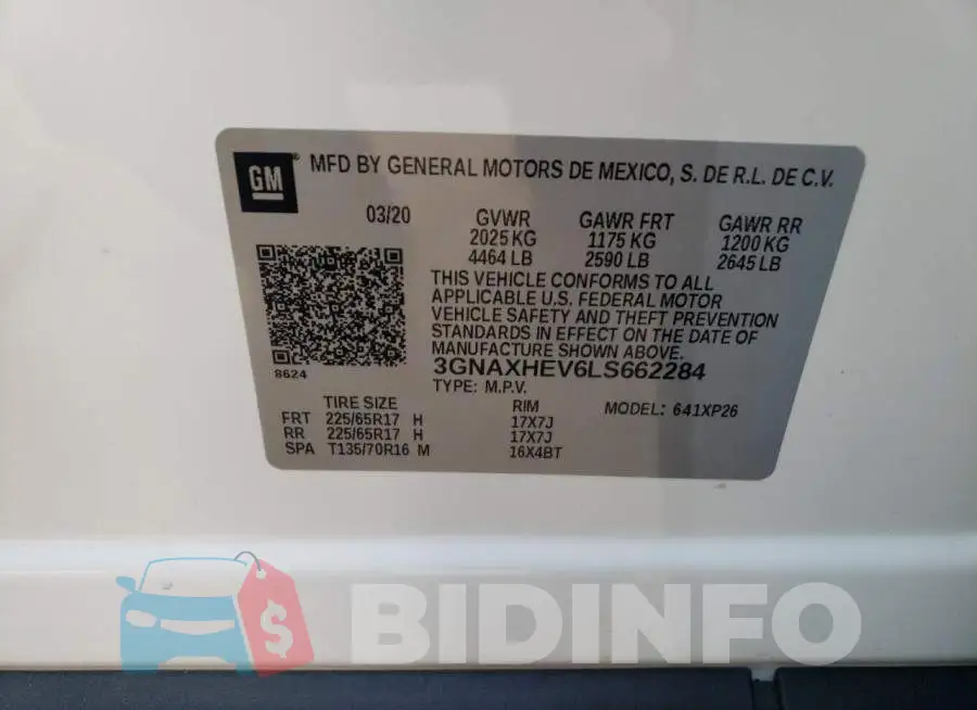 3GNAXHEV6LS662284 Photo# 10