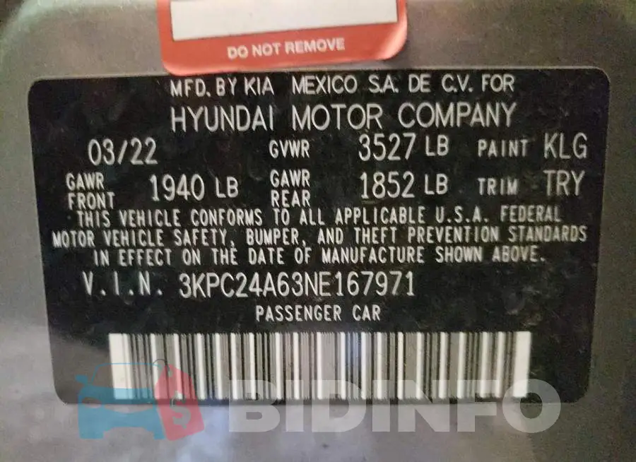 3KPC24A63NE167971 Photo# 10