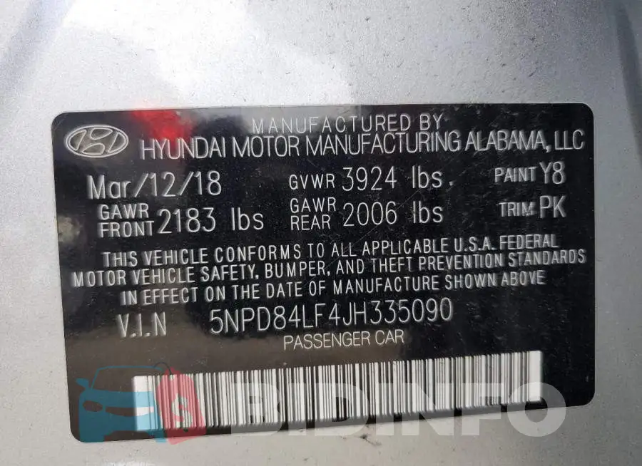 5NPD84LF4JH335090 Photo# 10