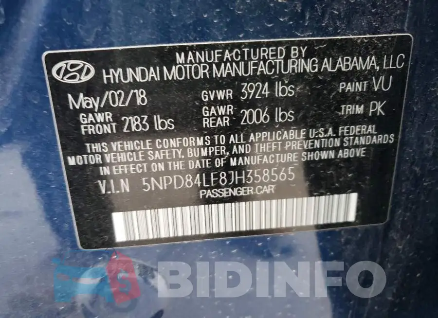 5NPD84LF8JH358565 Photo# 12