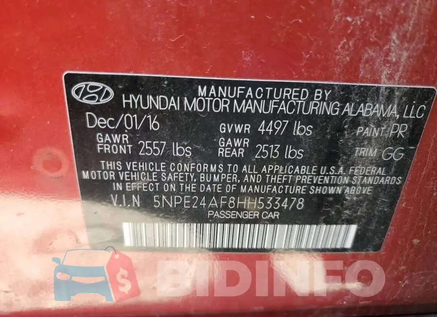 5NPE24AF8HH533478 Photo# 10
