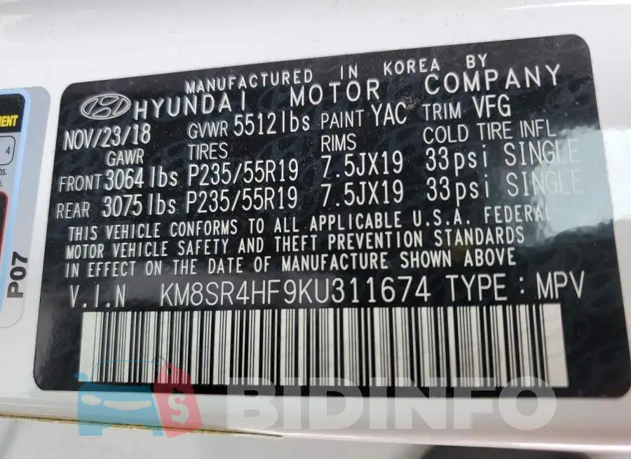 KM8SR4HF9KU311674 Photo# 12