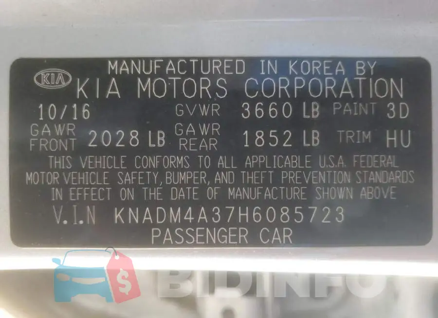 KNADM4A37H6085723 Photo# 10