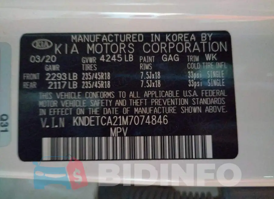 KNDETCA21M7074846 Photo# 10