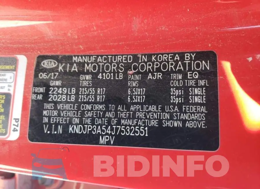 KNDJP3A54J7532551 Photo# 12