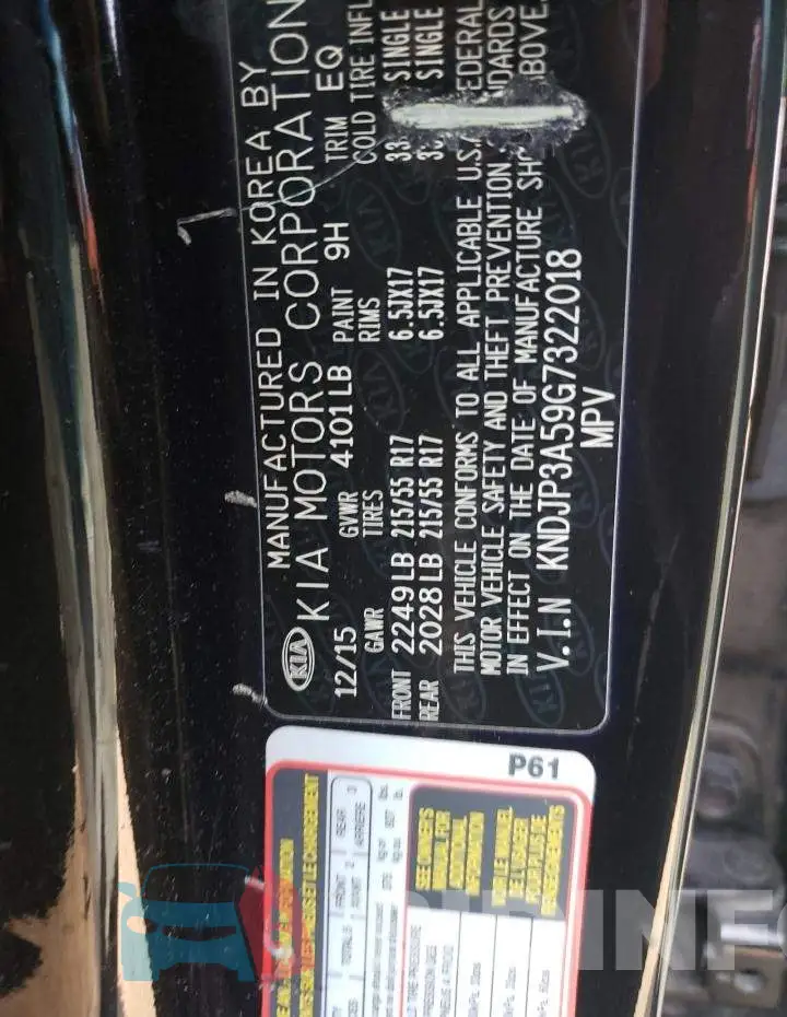 KNDJP3A59G7322018 Photo# 10