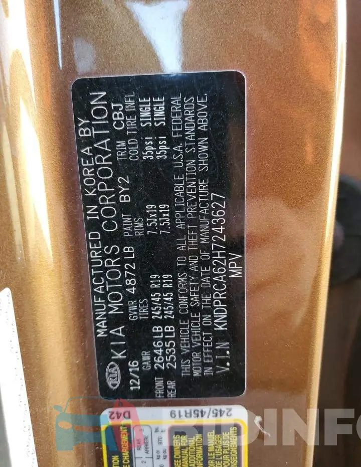 KNDPRCA62H7243627 Photo# 10