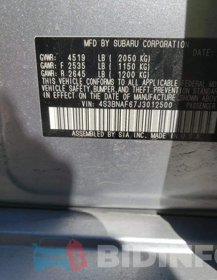 4S3BNAF67J3012500 Photo# 10