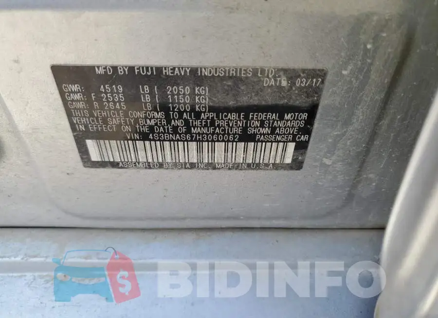 4S3BNAS67H3060062 Photo# 10