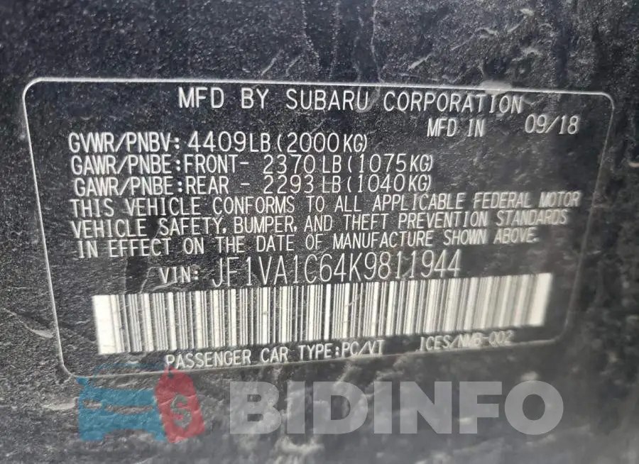 JF1VA1C64K9811944 Photo# 10