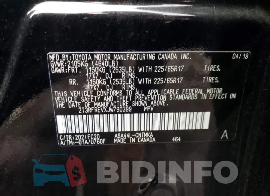 2T3RFREVXJW790399 Photo# 10