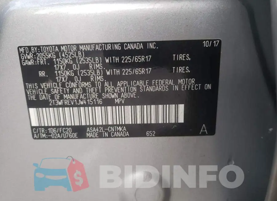 2T3WFREV1JW415116 Photo# 10