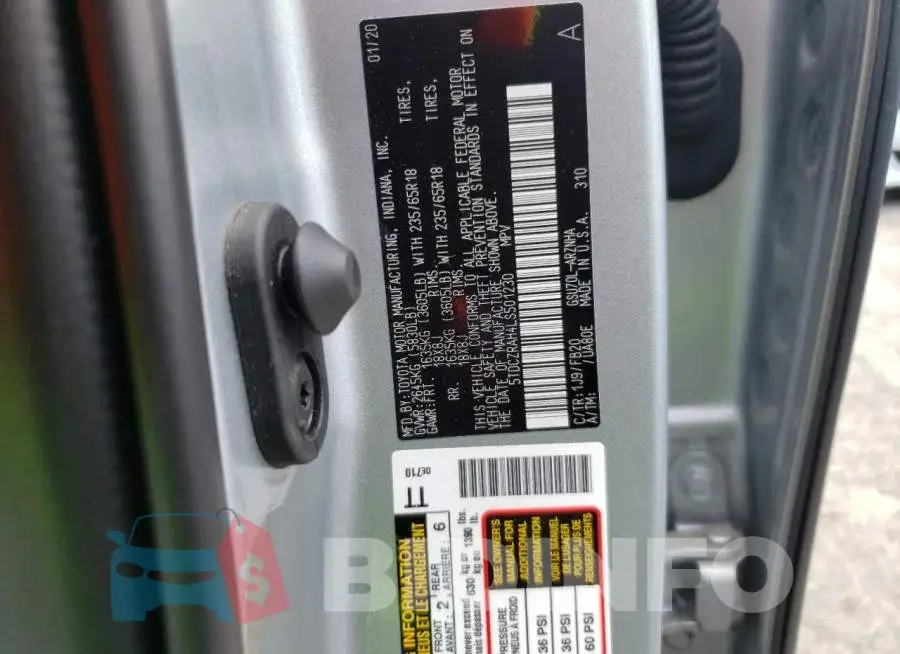 5TDCZRAH4LS501230 Photo# 10